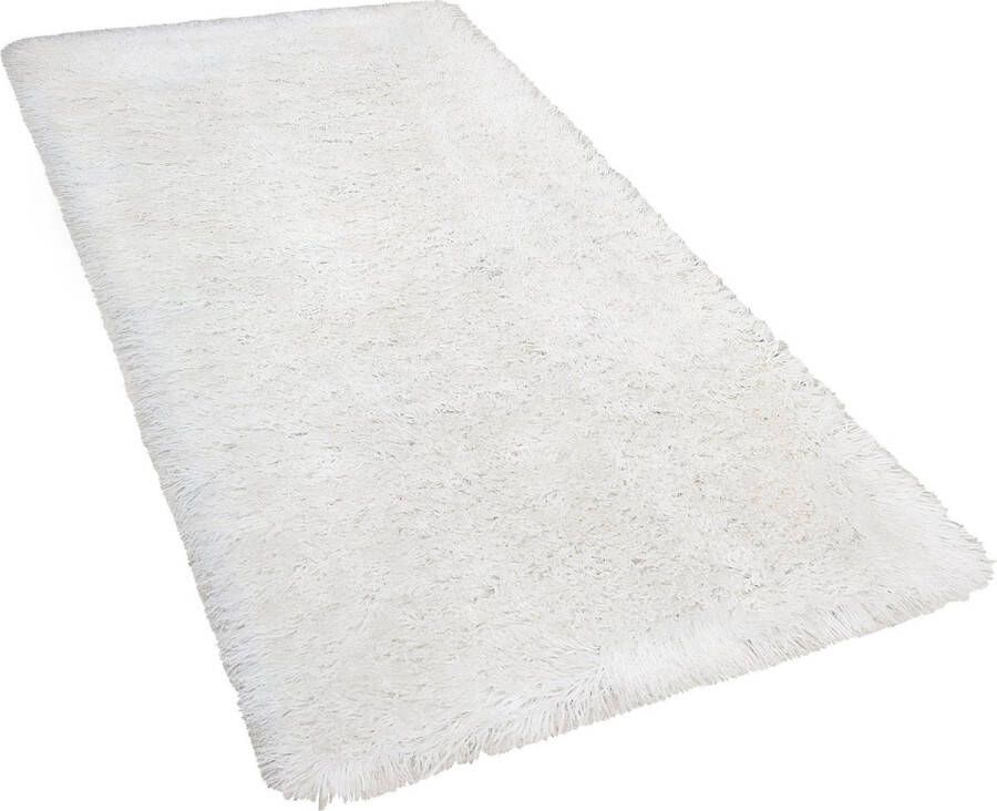 Beliani CIDE Shaggy vloerkleed Wit 80 x 150 cm Polyester