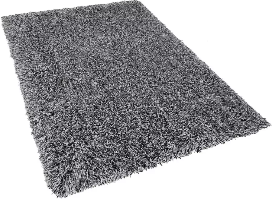 Beliani CIDE Shaggy vloerkleed Zwart Wit 140 x 200 cm Polyester - Foto 3