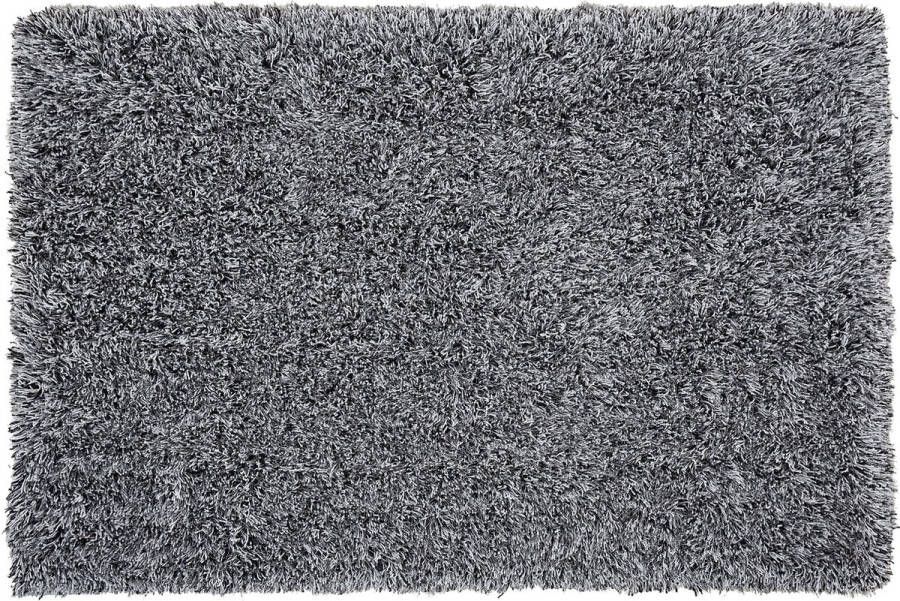 Beliani CIDE Shaggy vloerkleed Zwart Wit 140 x 200 cm Polyester