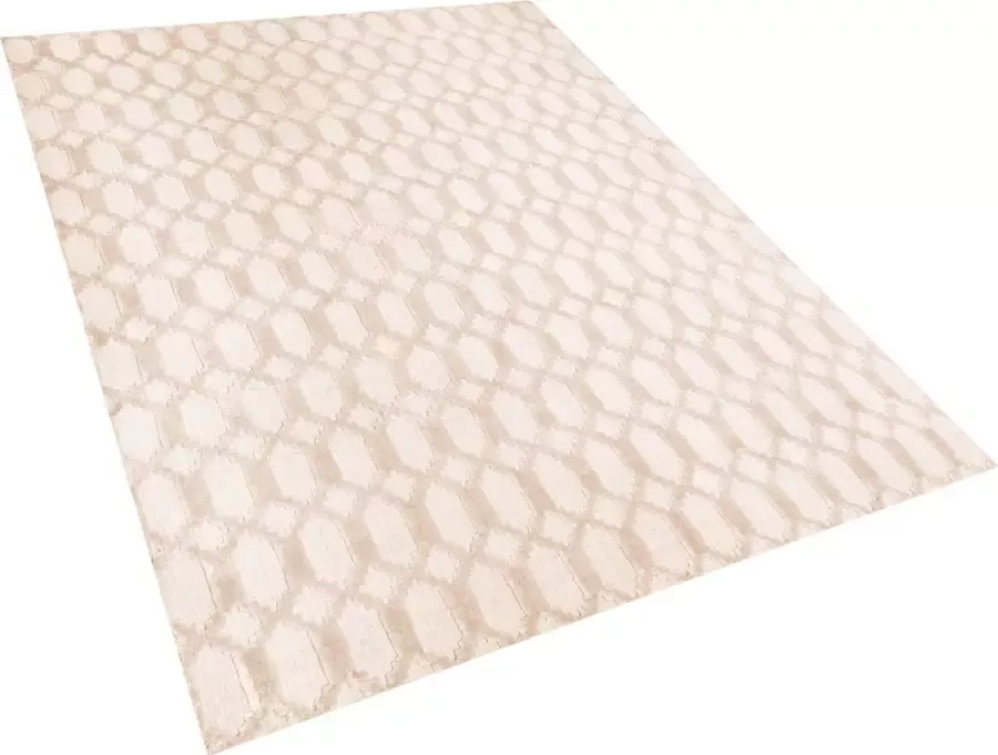 Beliani CIZRE Laagpolig vloerkleed Beige 160 x 230 cm Viscose