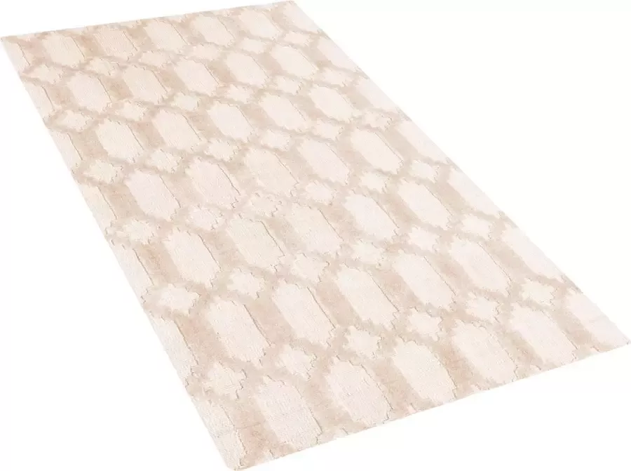 Beliani CIZRE Laagpolig vloerkleed Beige Viscose