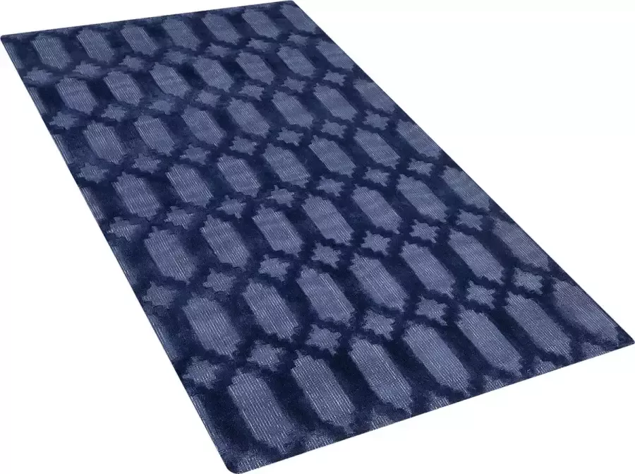 Beliani CIZRE Laagpolig vloerkleed Blauw Viscose