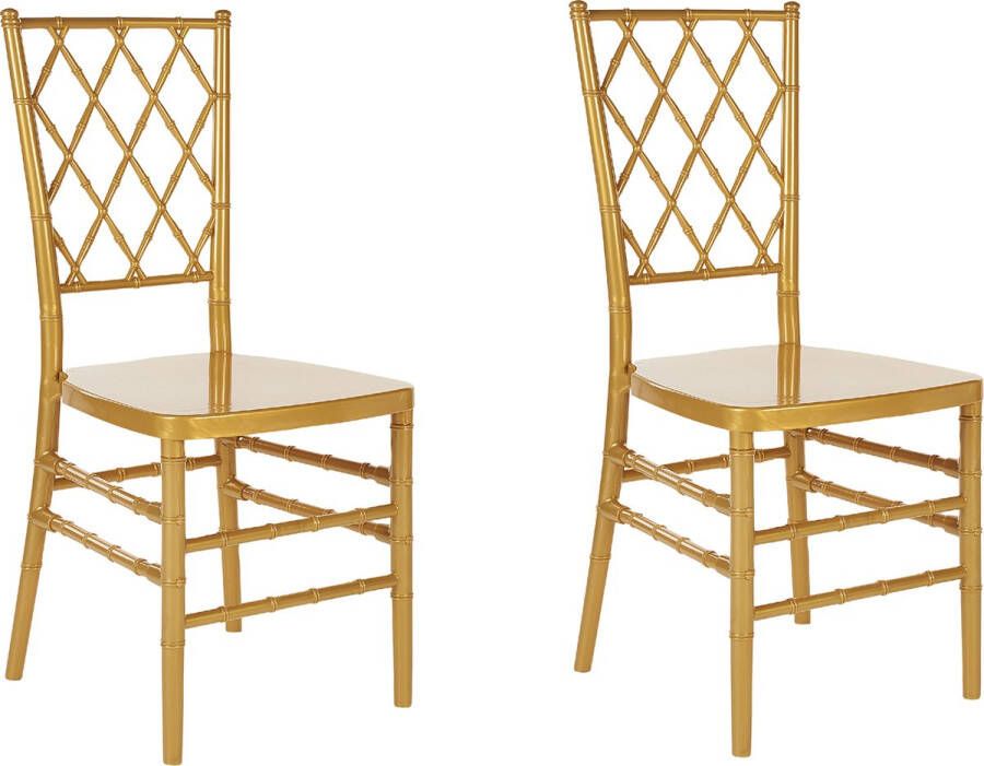 Beliani CLARION Set of 2 Chairs Goud Polycarbonaat - Foto 1
