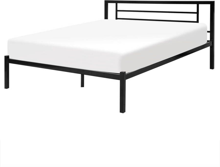 Beliani CUSSET Tweepersoonsbed Zwart 160 x 200 cm Metaal