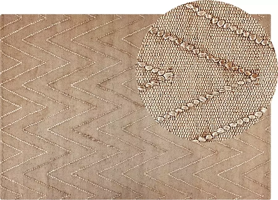 Beliani DADAY Jute vloerkleed Beige 140 x 200 cm Jute