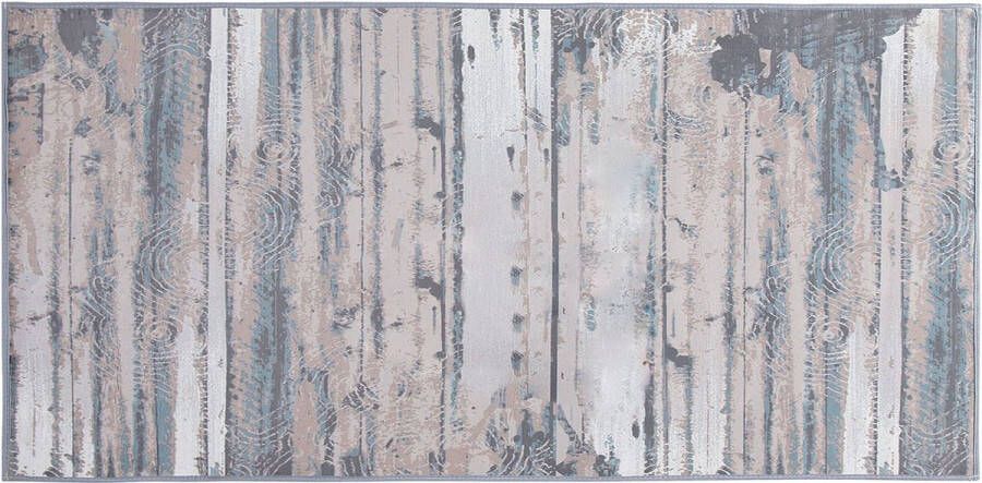 Beliani DALLICA Laagpolig vloerkleed Grijs 80 x 150 cm Polyester