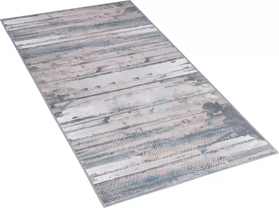 Beliani DALLICA Laagpolig vloerkleed Grijs 80 x 150 cm Polyester - Foto 2