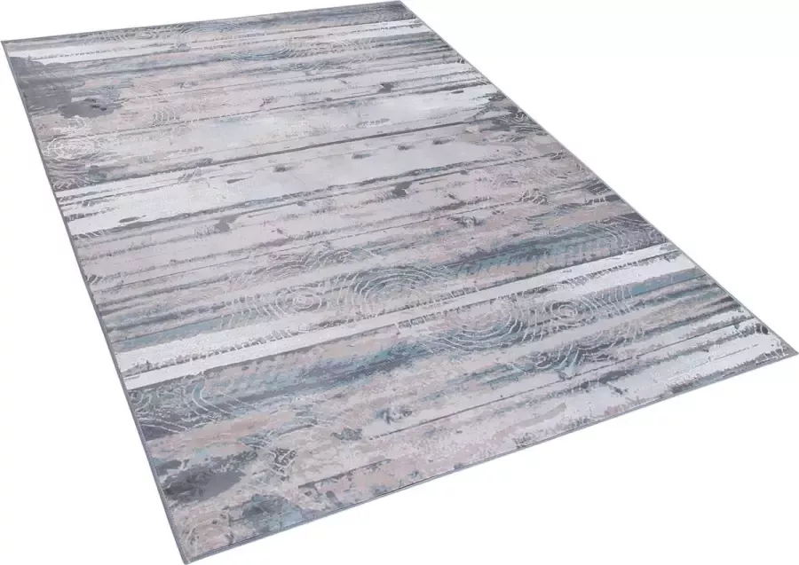 Beliani DALLICA Laagpolig vloerkleed Lichtgrijs 140 x 200 cm Polyester
