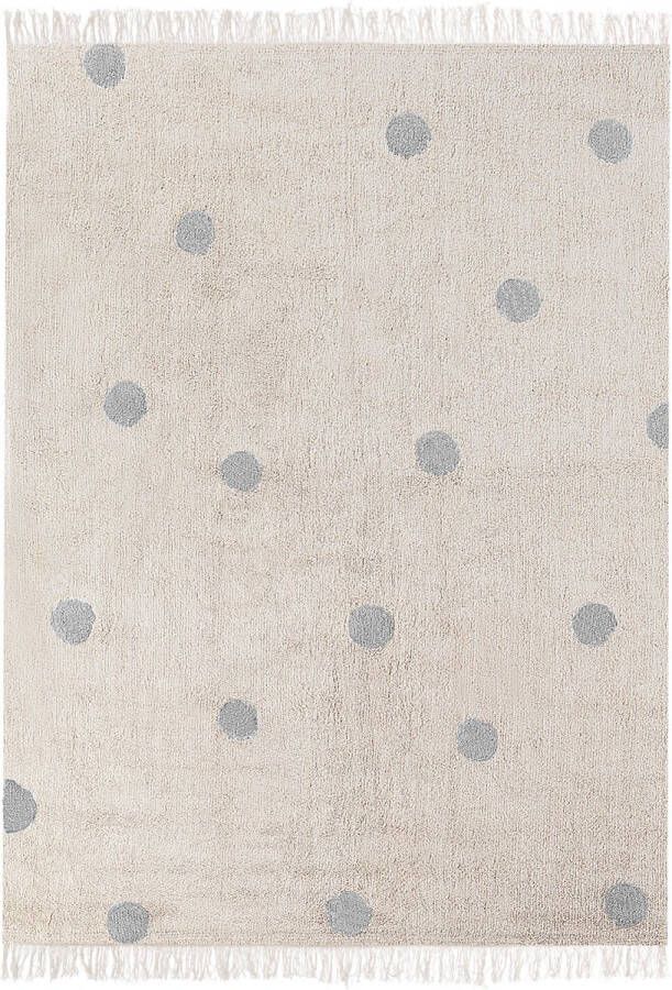 Beliani DARDERE Vloerkleed Beige|Grijs 140 x 200 Katoen