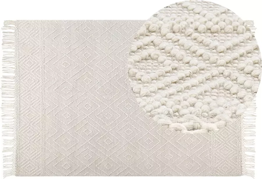 Beliani DARENDE Modern vloerkleed Beige 160 x 230 cm Wol - Foto 3