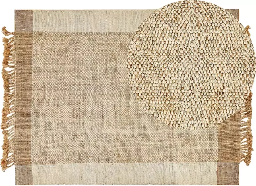 Beliani DEDEMLI Modern vloerkleed Lichtbeige 160 x 230 cm Jute