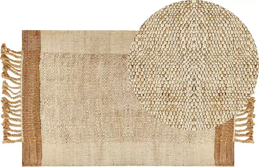Beliani DEDEMLI Modern vloerkleed Lichtbeige 80 x 150 cm Jute