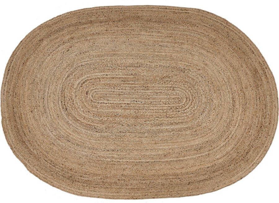 Beliani DEMIRCI Laagpolig vloerkleed Beige 160 x 230 cm Jute