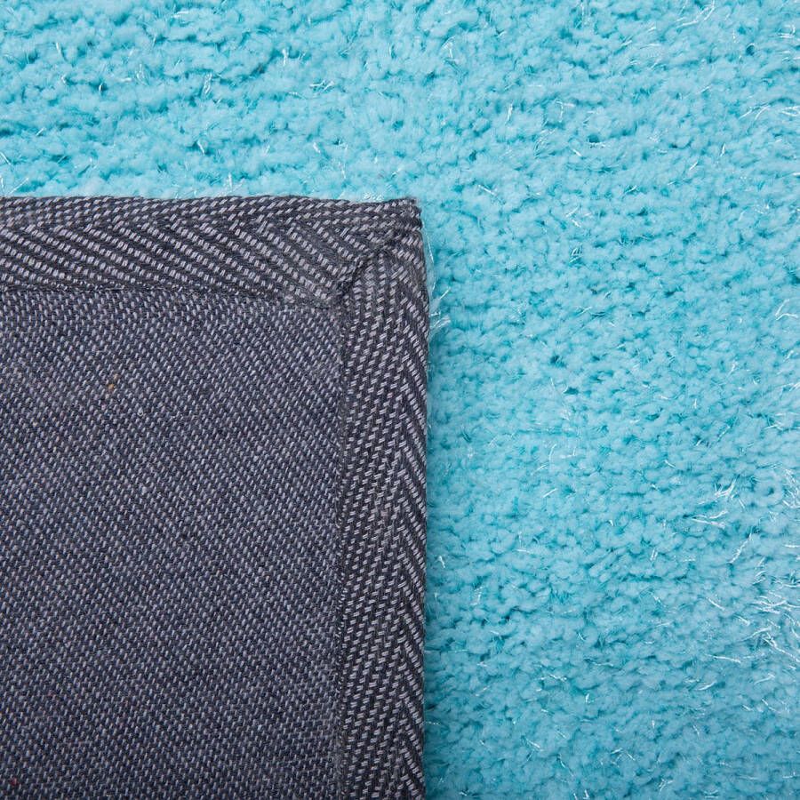Beliani DEMRE Shaggy vloerkleed Blauw 140 x 200 cm Polyester - Foto 1