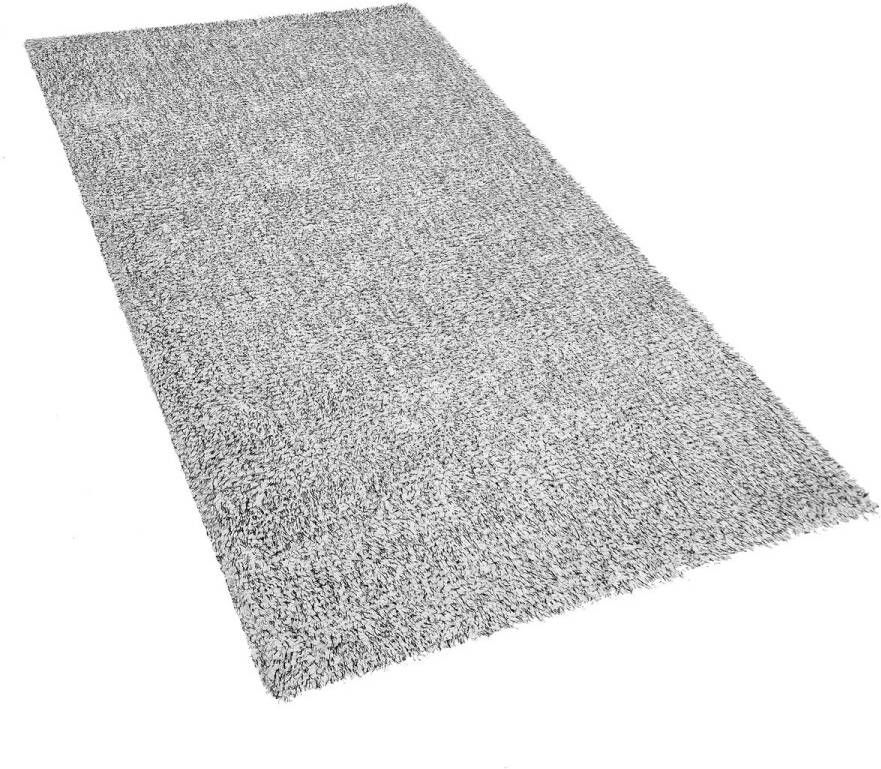 Beliani DEMRE Shaggy vloerkleed Grijs gemÃªleerd 140x200 cm Polyester