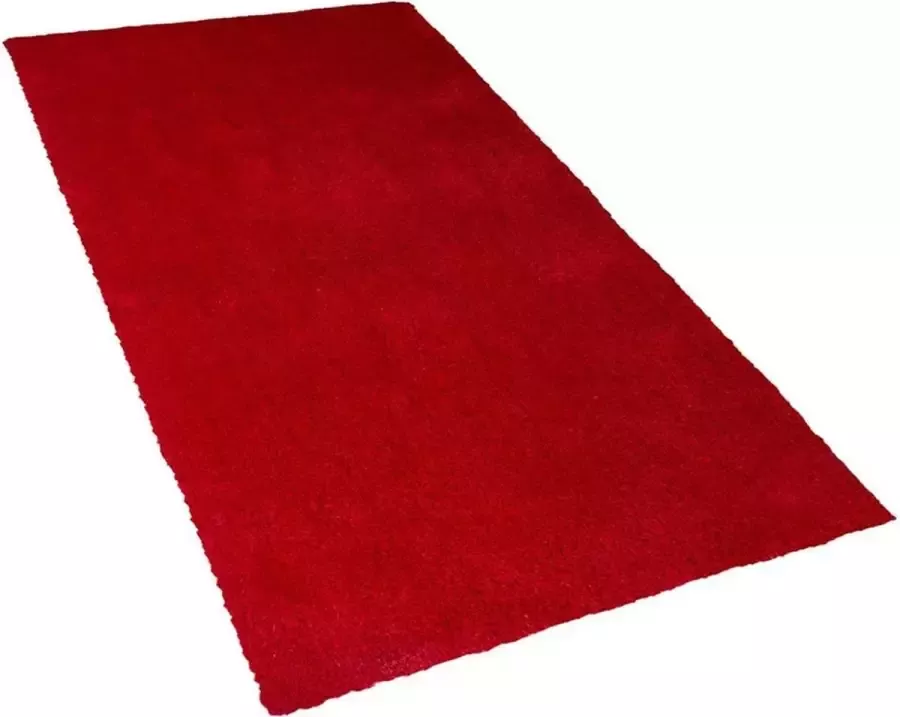 Beliani DEMRE Shaggy vloerkleed Rood 80 x 150 cm Polyester - Foto 2