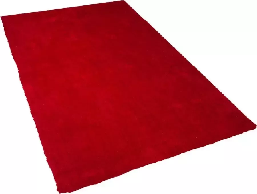 Beliani DEMRE Shaggy vloerkleed Rood 160 x 230 cm Polyester - Foto 3