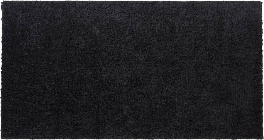 Beliani DEMRE Shaggy vloerkleed Zwart 80 x 150 cm Polyester