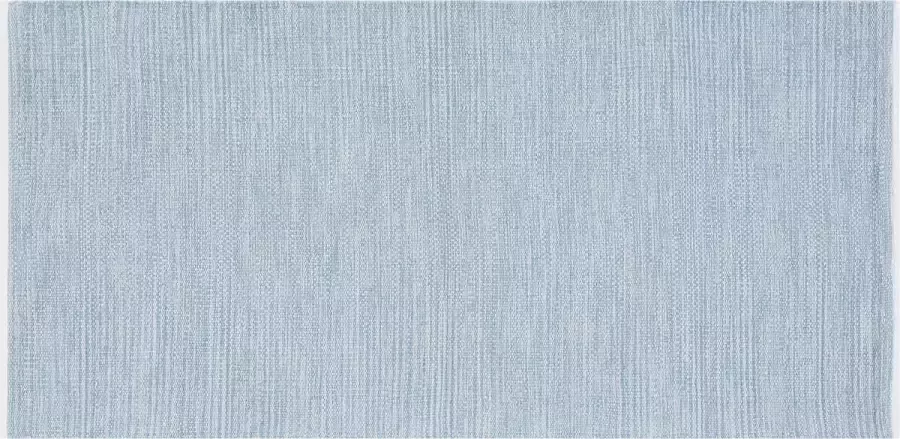 Beliani DERINCE Laagpolig vloerkleed Blauw 80 x 150 cm Katoen - Foto 2