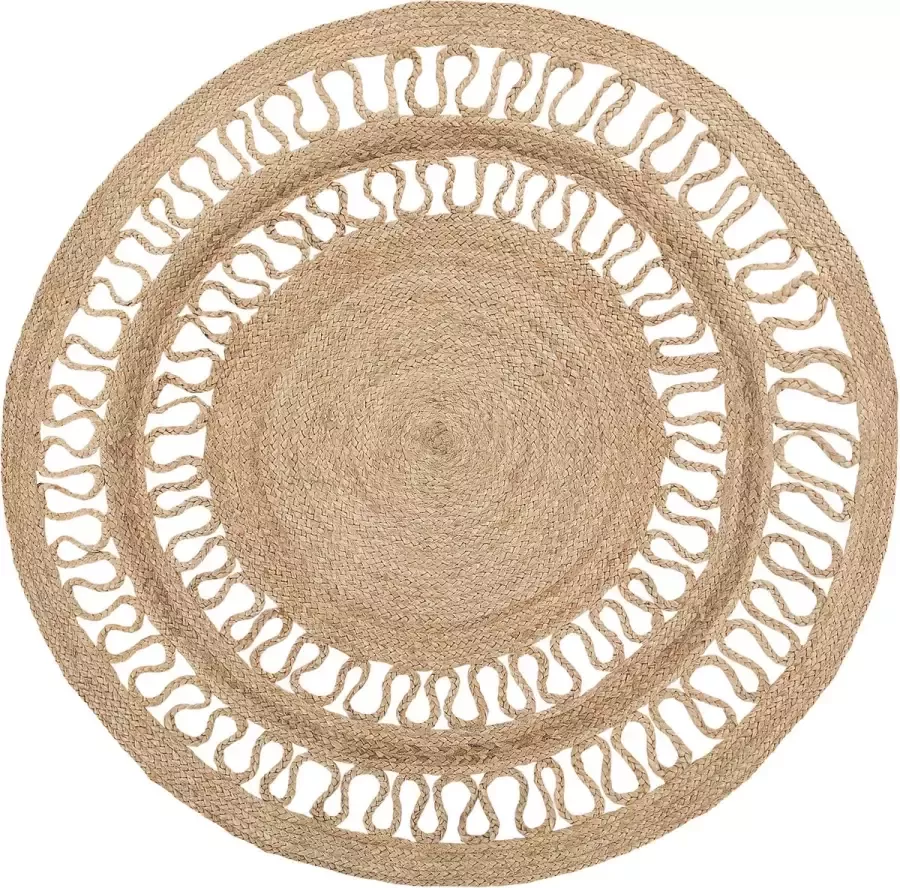 Beliani DIKILI Laagpolig vloerkleed Beige 120 cm Jute - Foto 2