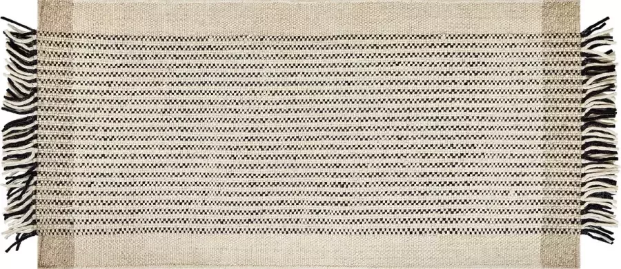 Beliani DIVARLI Modern vloerkleed Lichtbeige 80 x 150 cm Wol - Foto 2