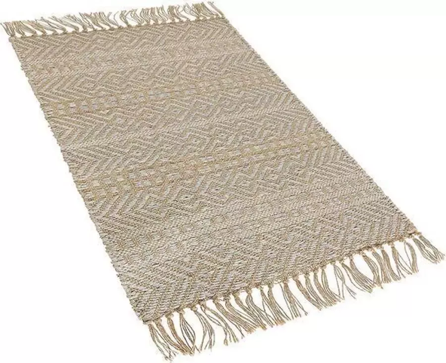 Beliani DORTYOL Laagpolig vloerkleed Beige 50 x 80 cm Katoen - Foto 2