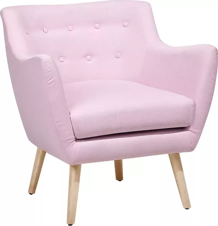 Beliani DRAMMEN Chesterfield fauteuil roze Kunststof