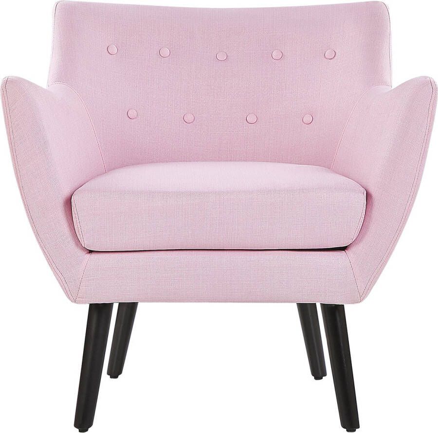 Beliani DRAMMEN Chesterfield fauteuil Roze Polyester