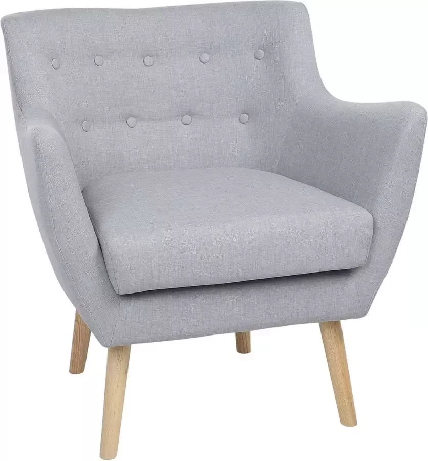 Beliani DRAMMEN Fauteuil-Lichte houtkleur-Polyester - Foto 2