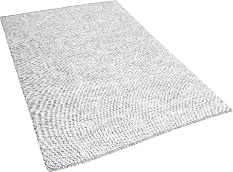 Beliani EDREMIT Laagpolig vloerkleed Grijs 160 x 230 cm Katoen