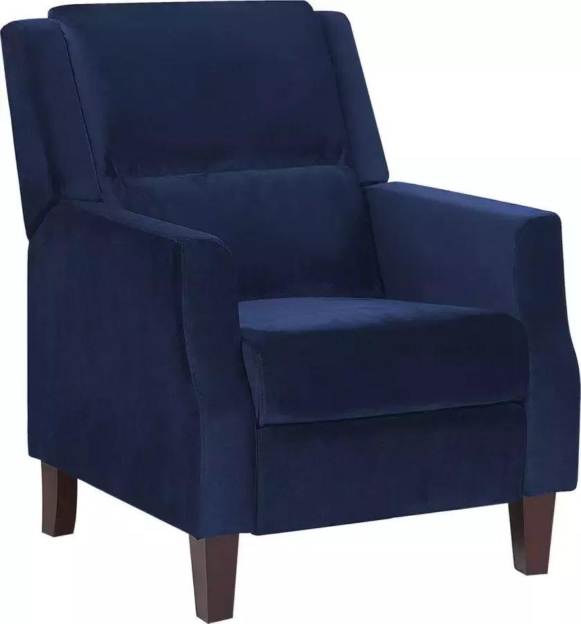 Beliani EGERSUND TV-fauteuil-Donkere houtkleur-Fluweel