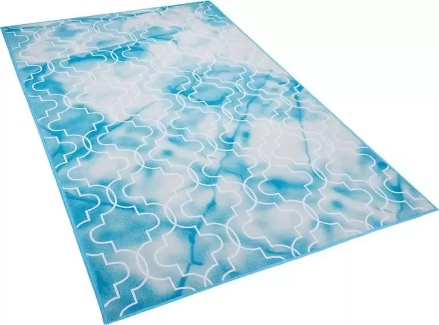 Beliani ELAZIG Laagpolig vloerkleed Blauw Kunststof