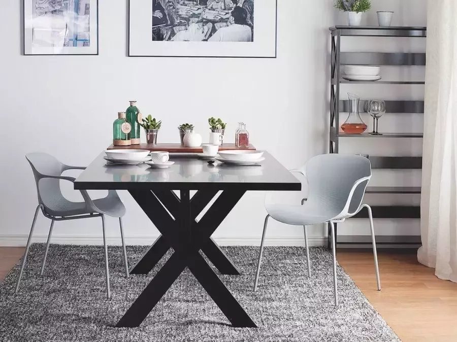 Beliani ELBERT Eetkamerstoel set van 2 Synthetisch materiaal 56 x 56 cm - Foto 4