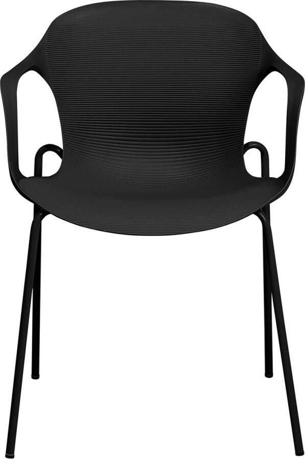 Beliani ELBERT Eetkamerstoel Zwart Synthetisch materiaal