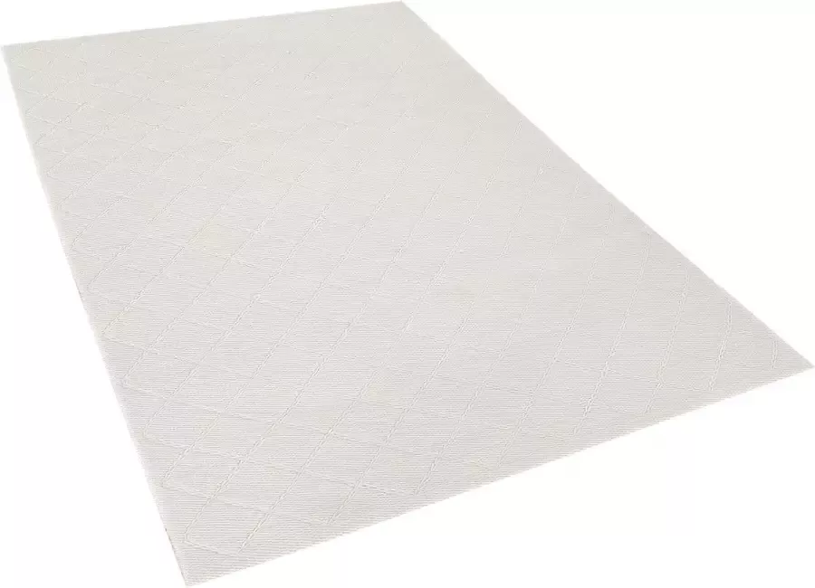 Beliani ELLEK Laagpolig vloerkleed Gebroken wit 160 x 230 cm Wol - Foto 2