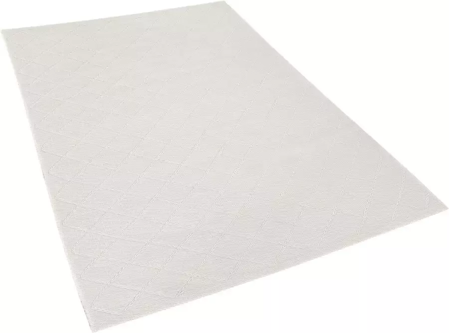 Beliani ELLEK Laagpolig vloerkleed Gebroken wit 140 x 200 cm Wol - Foto 2