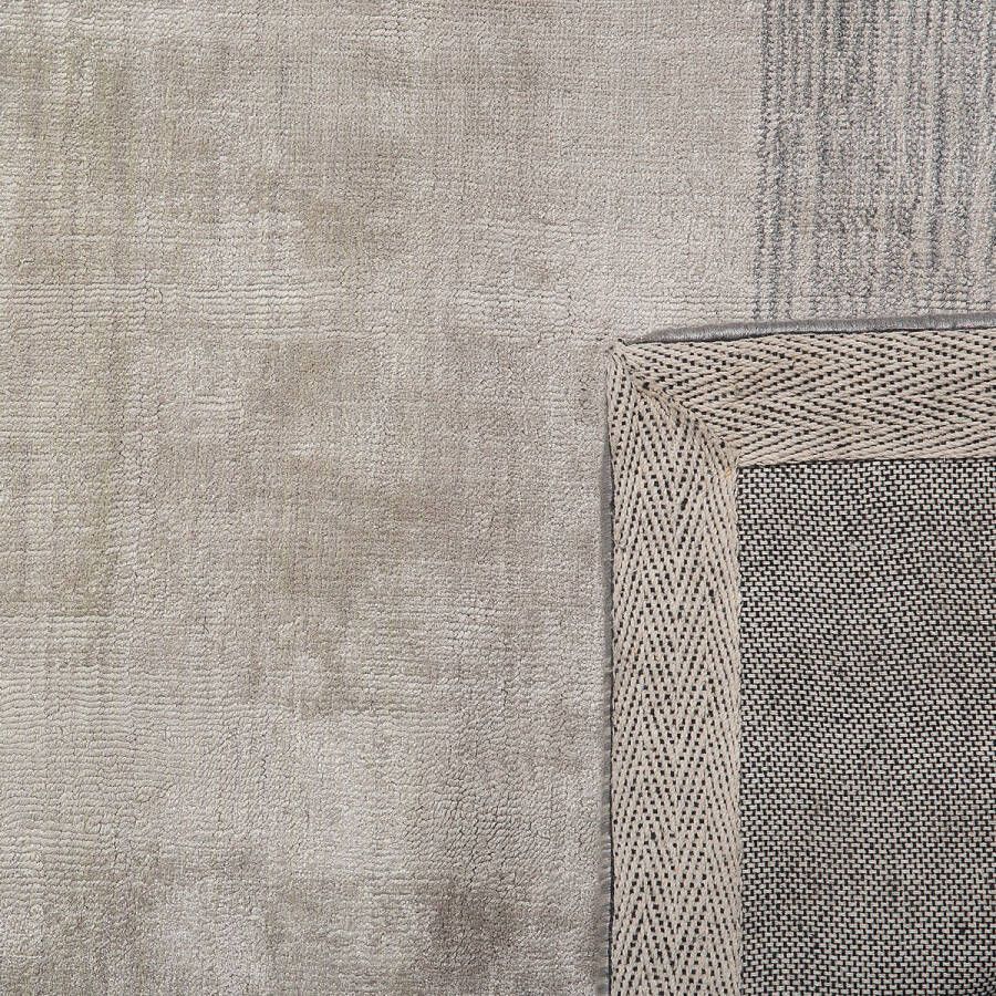 Beliani ERCIS Laagpolig vloerkleed Grijs 160 x 230 cm Viscose