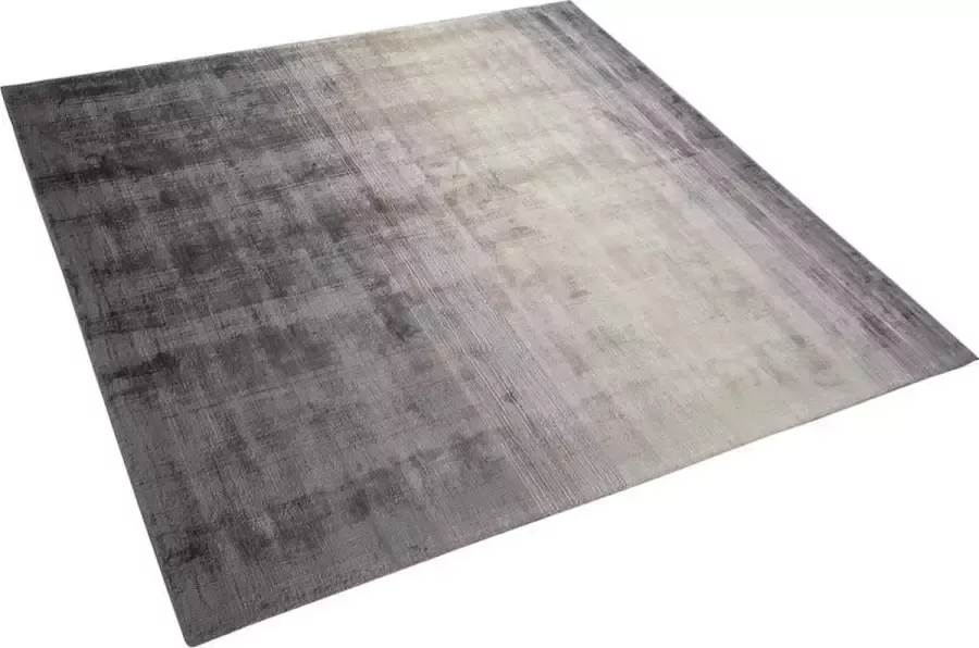 Beliani ERCIS Laagpolig vloerkleed Grijs 200 x 200 cm Viscose - Foto 2