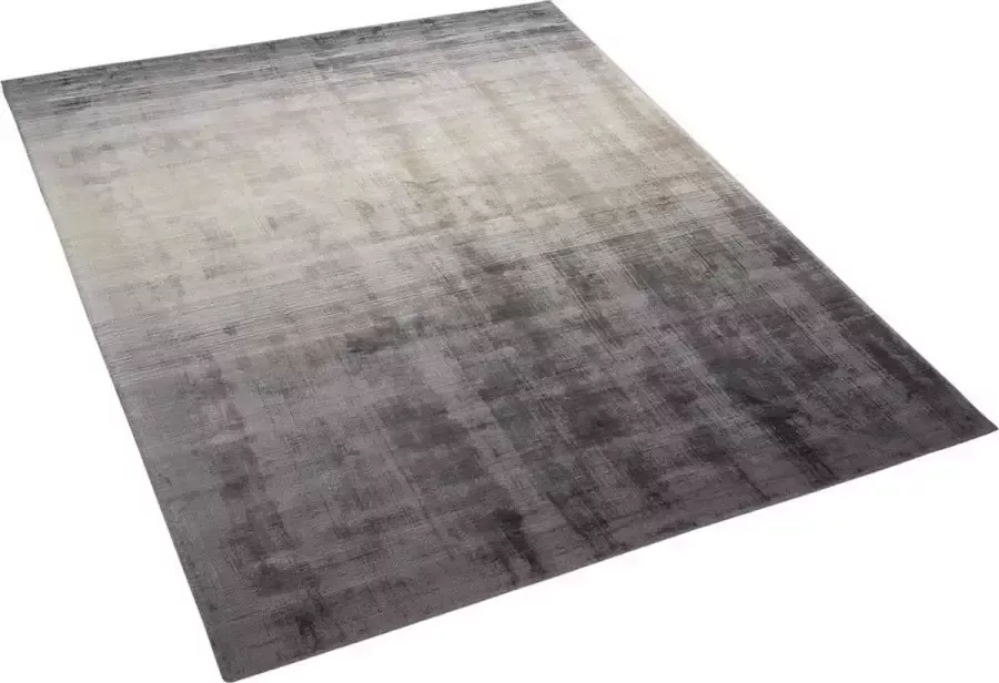 Beliani ERCIS Laagpolig vloerkleed Grijs 160 x 230 cm Viscose - Foto 2