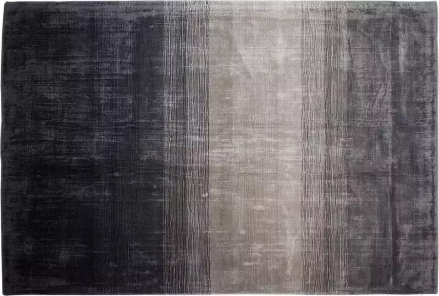 Beliani ERCIS Laagpolig vloerkleed Grijs Zwart 160 x 230 cm Viscose - Foto 2