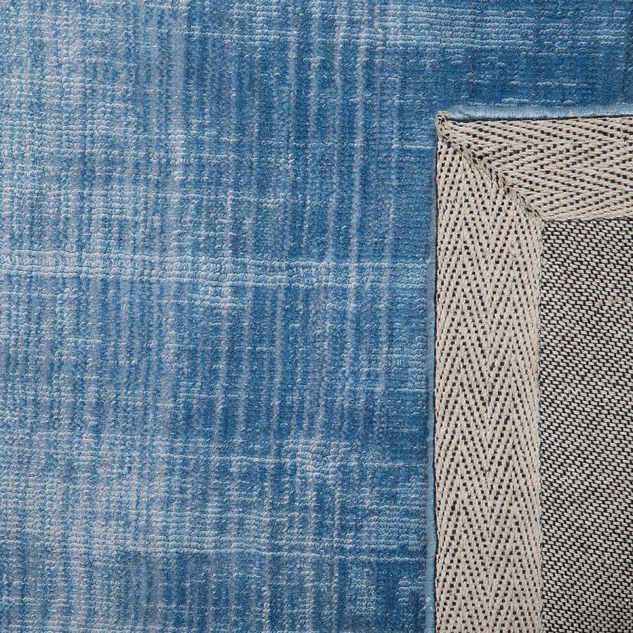 Beliani ERCIS Laagpolig vloerkleed Grijs Blauw 140 x 200 cm Viscose
