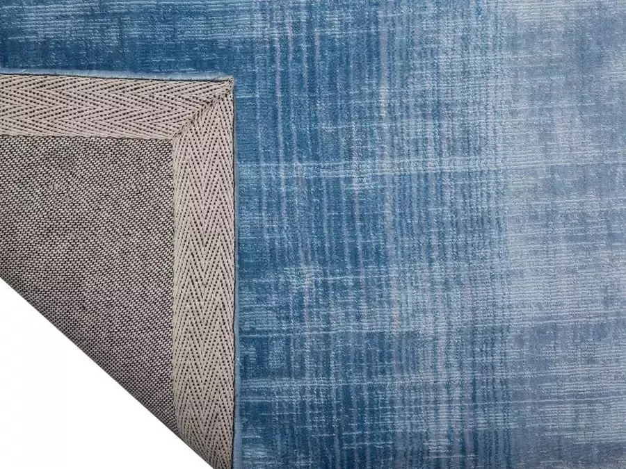 Beliani ERCIS Laagpolig vloerkleed Grijs Blauw 200 x 200 cm Viscose - Foto 2