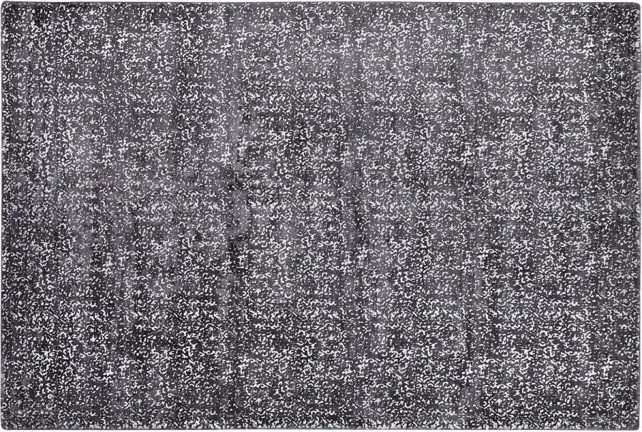 Beliani ESEL Laagpolig vloerkleed Donkergrijs 140 x 200 cm Viscose