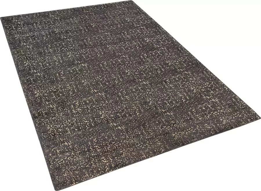Beliani ESEL Laagpolig vloerkleed Donkergrijs 140 x 200 cm Viscose - Foto 2