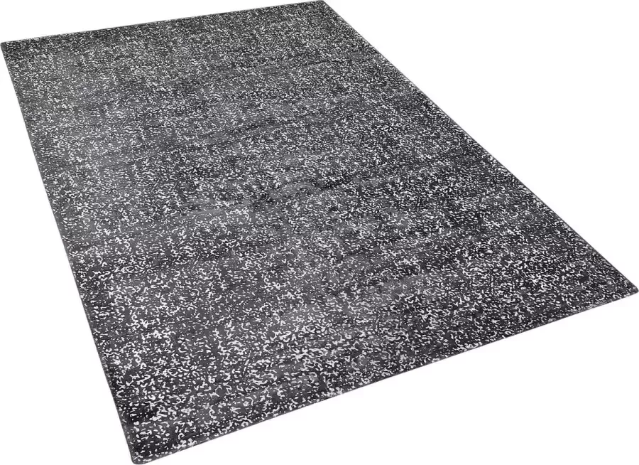 Beliani ESEL Laagpolig vloerkleed Donkergrijs 140 x 200 cm Viscose - Foto 2