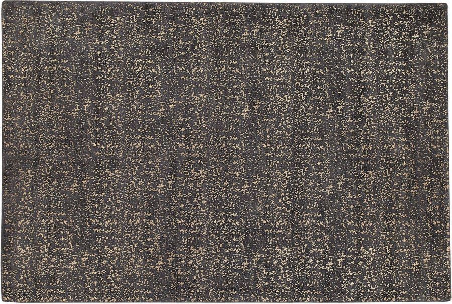 Beliani ESEL Laagpolig vloerkleed Grijs Goud 140 x 200 cm Viscose