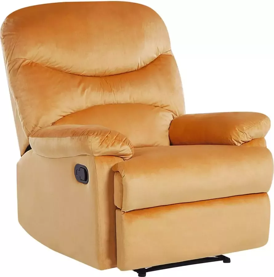 Beliani ESLOV TV-fauteuil Geel Fluweel - Foto 1