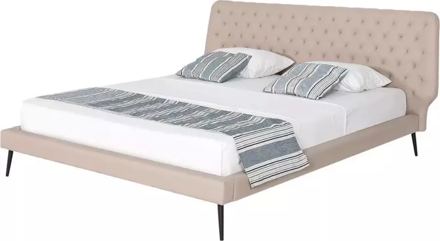 Beliani ESSONNE Tweepersoonsbed Beige 180 x 200 cm Kunstleer - Foto 2