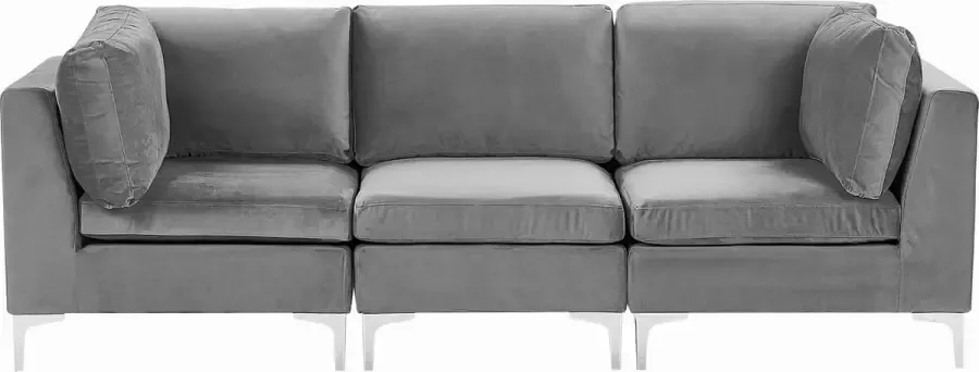 Beliani EVJA Modulaire Sofa-Grijs-Fluweel