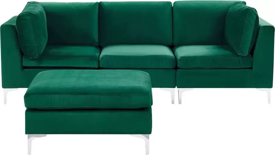Beliani EVJA Modulaire Sofa-Groen-Fluweel
